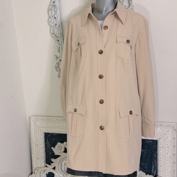 VINTAGE Aldo Trevi Tan Jacket Trench - Picture 4 of 10